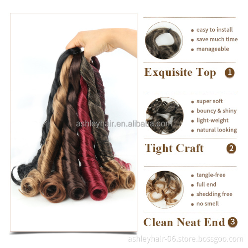 Wholesale kanekalon french spiral curl synthetic yaki pony style wavy kenya extensions sea body for african curly braiding hair